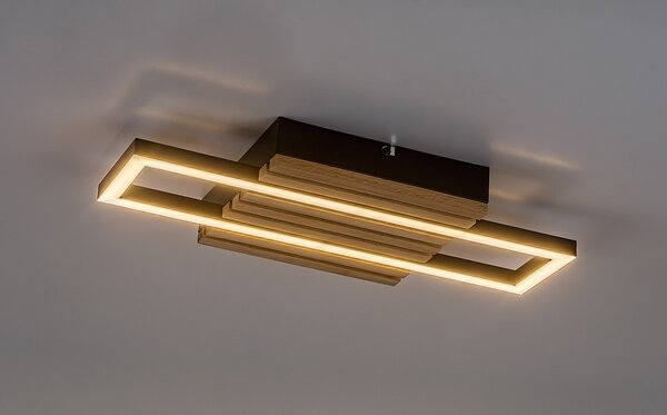 Rabalux 71455 LED přisazené stropní svítidlo Noxelle | 12W integrovaný LED zdroj | 670lm | 3000/4000/6000K | hnědá