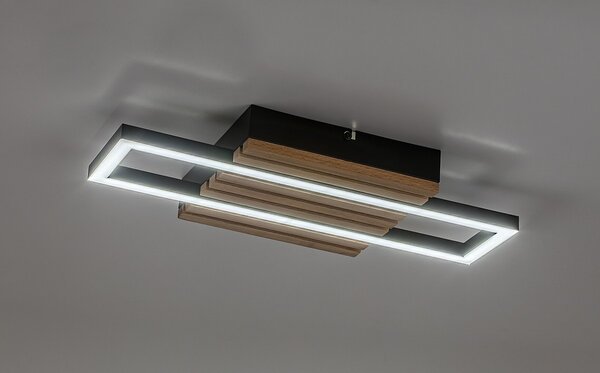 Rabalux 71455 LED přisazené stropní svítidlo Noxelle | 12W integrovaný LED zdroj | 670lm | 3000/4000/6000K | hnědá