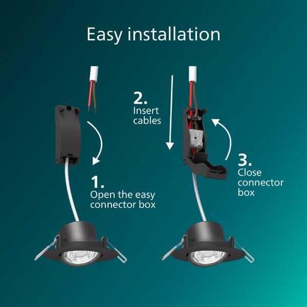 Zapuštěné svítidlo LED 2700K čierna IP20 PHILIPS Cilantro Step 8721103038050 balení 3 ks