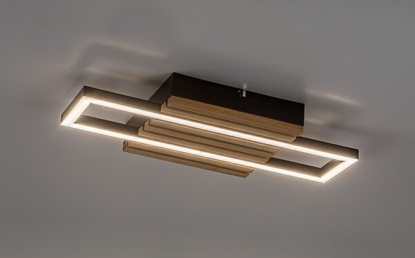 Rabalux 71455 LED přisazené stropní svítidlo Noxelle | 12W integrovaný LED zdroj | 670lm | 3000/4000/6000K | hnědá