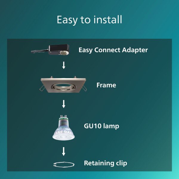 Zapuštěné svítidlo GU10 nikl IP20 PHILIPS Peridot 8721103037053 balení 3 ks