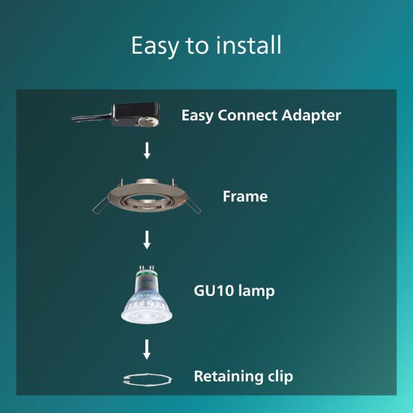 Zapuštěné svítidlo GU10 nikl IP20 PHILIPS Peridot 8721103036995 balení 3 ks