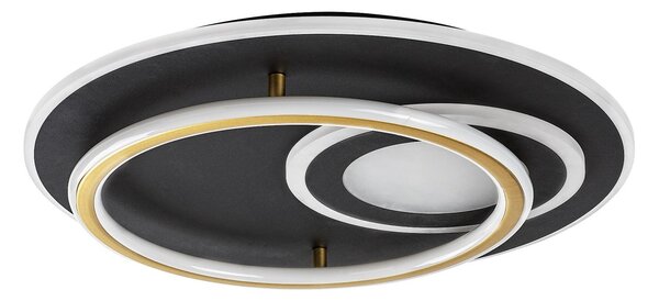 Rabalux 71466 LED přisazené stropní svítidlo Brantiel | 60W integrovaný LED zdroj | 3000lm | 3000-6000K | dálkové ovládání | stmívač | černá