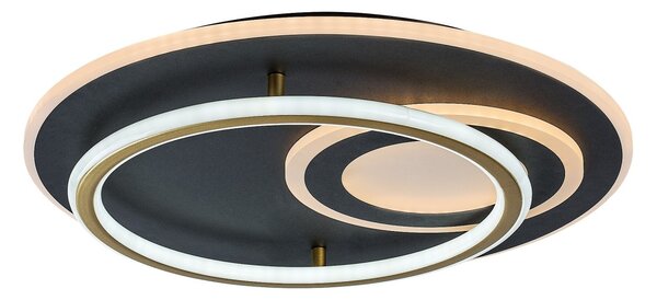 Rabalux 71466 LED přisazené stropní svítidlo Brantiel | 60W integrovaný LED zdroj | 3000lm | 3000-6000K | dálkové ovládání | stmívač | černá