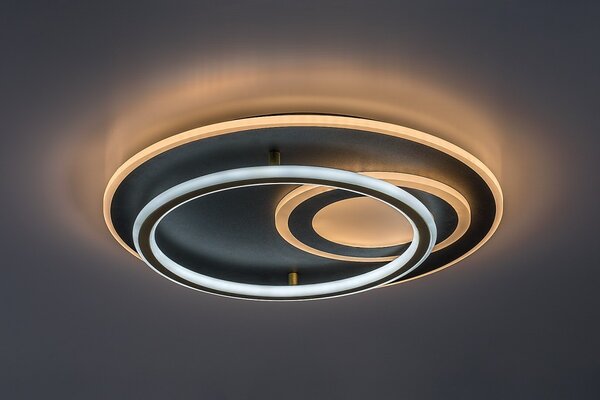 Rabalux 71466 LED přisazené stropní svítidlo Brantiel | 60W integrovaný LED zdroj | 3000lm | 3000-6000K | dálkové ovládání | stmívač | černá