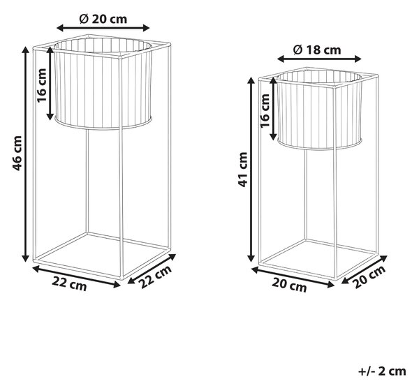 Sada 2 vyvýšených květináčů PULSATILLA 20/22 cm Kov Pastelově růžová