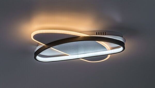 Rabalux 71469 LED přisazené stropní svítidlo Brantiel | 57W integrovaný LED zdroj | 3250lm | 3000-6000K | dálkové ovládání | stmívač | černá