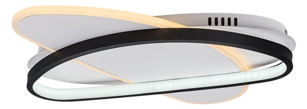 Rabalux 71469 LED přisazené stropní svítidlo Brantiel | 57W integrovaný LED zdroj | 3250lm | 3000-6000K | dálkové ovládání | stmívač | černá