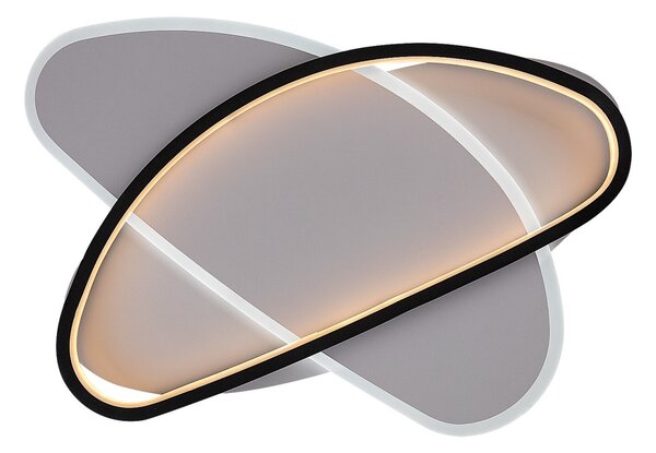 Rabalux 71469 LED přisazené stropní svítidlo Brantiel | 57W integrovaný LED zdroj | 3250lm | 3000-6000K | dálkové ovládání | stmívač | černá
