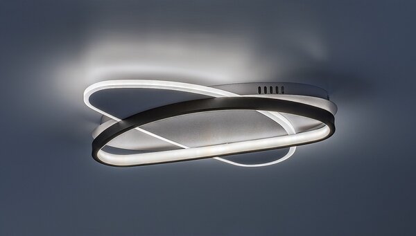 Rabalux 71469 LED přisazené stropní svítidlo Brantiel | 57W integrovaný LED zdroj | 3250lm | 3000-6000K | dálkové ovládání | stmívač | černá