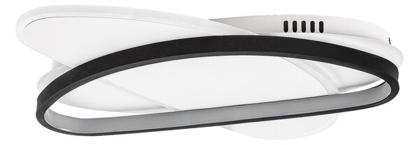 Rabalux 71469 LED přisazené stropní svítidlo Brantiel | 57W integrovaný LED zdroj | 3250lm | 3000-6000K | dálkové ovládání | stmívač | černá