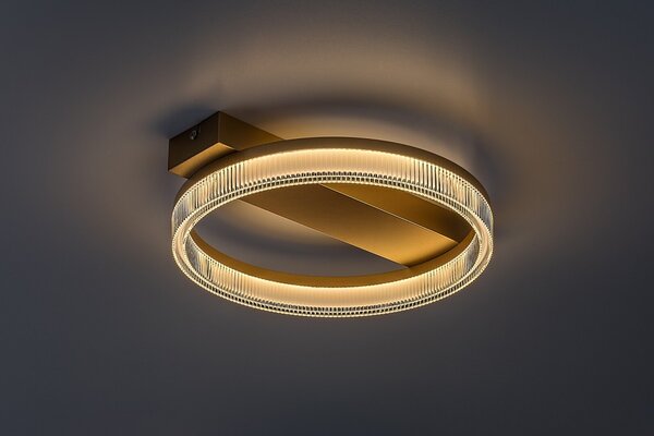 Rabalux 71471 LED přisazené stropní svítidlo Rivona | 18W integrovaný LED zdroj | 1400lm | 3000-6500K | dálkové ovládání | stmívač | zlatá