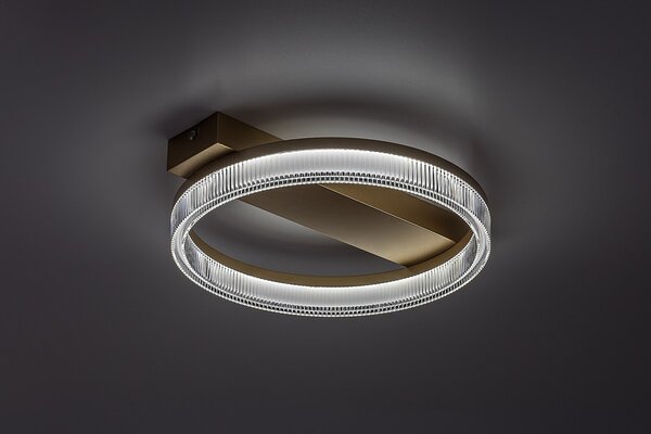Rabalux 71471 LED přisazené stropní svítidlo Rivona | 18W integrovaný LED zdroj | 1400lm | 3000-6500K | dálkové ovládání | stmívač | zlatá