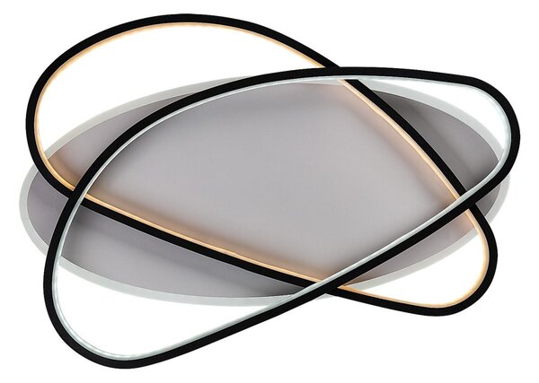 Rabalux 71470 LED přisazené stropní svítidlo Brantiel | 57W integrovaný LED zdroj | 3200lm | 3000-6000K | dálkové ovládání | stmívač | černá