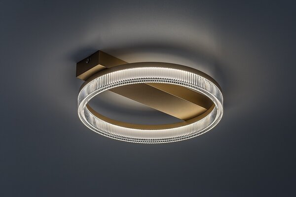 Rabalux 71471 LED přisazené stropní svítidlo Rivona | 18W integrovaný LED zdroj | 1400lm | 3000-6500K | dálkové ovládání | stmívač | zlatá
