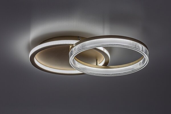 Rabalux 71472 LED přisazené stropní svítidlo Rivona | 22W integrovaný LED zdroj | 1500lm | 3000-6500K | dálkové ovládání | stmívač | zlatá