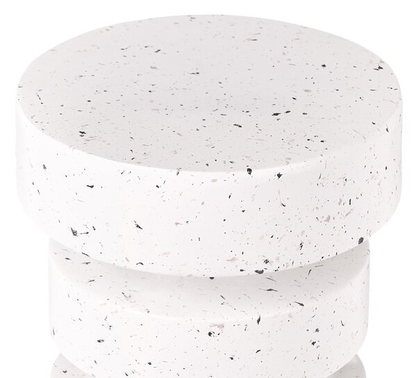 Odkládací stolek BIVONGI 30 cm 30 cm Bílé terrazzo