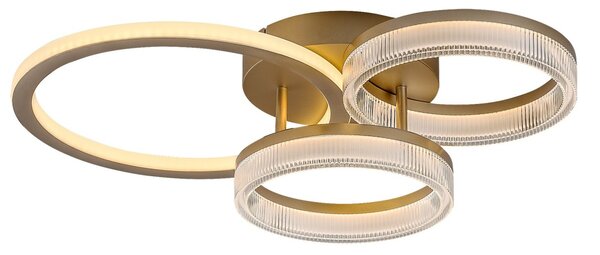 Rabalux 71473 LED přisazené stropní svítidlo Rivona | 38W integrovaný LED zdroj | 3500lm | 3000-6500K | dálkové ovládání | stmívač | zlatá