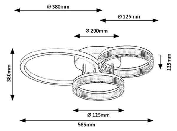 Rabalux 71473 LED přisazené stropní svítidlo Rivona | 38W integrovaný LED zdroj | 3500lm | 3000-6500K | dálkové ovládání | stmívač | zlatá