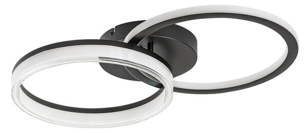 Rabalux 71479 LED přisazené stropní svítidlo Seraphiel | 38W integrovaný LED zdroj | 3100lm | 3000-6500K | dálkové ovládání | stmívač | černá