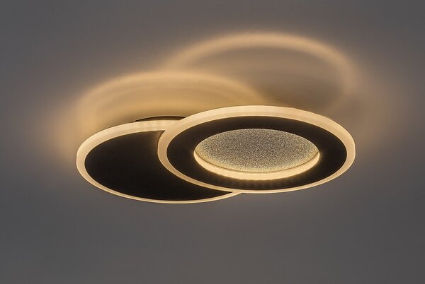 Rabalux 71486 LED přisazené stropní svítidlo Lureo | 24W integrovaný LED zdroj | 1510lm | 3000-6500K | dálkové ovládání | stmívač | černá
