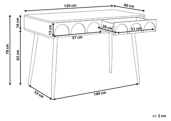 Pracovní stůl ESLANE Bílá 120 cm 60 cm