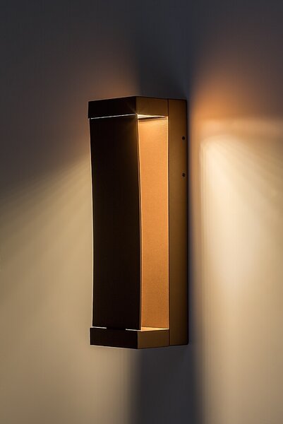 Rabalux 77068 LED venkovní nástěnné svítidlo Bradu | 12W integrovaný LED zdroj | 890lm | 3000K | hnědá