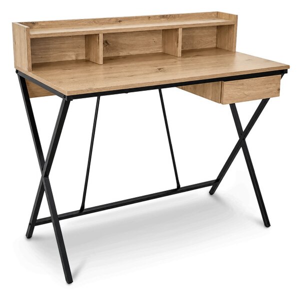 Kancelářský industriální stůl FLEXO dub Artisan / černé nohy