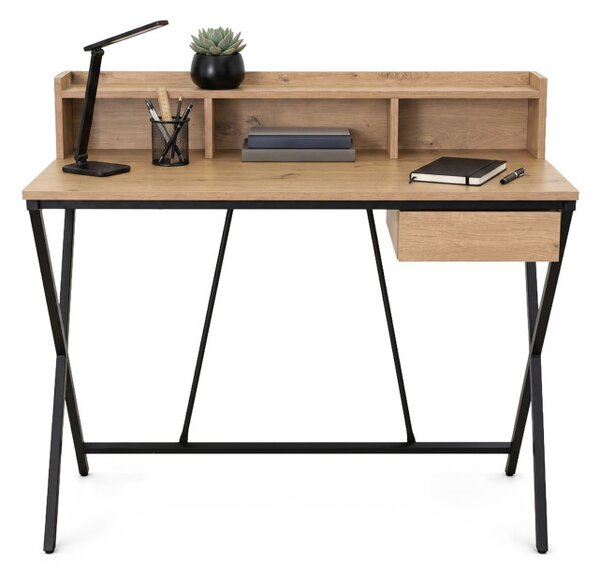 Kancelářský industriální stůl FLEXO dub Artisan / černé nohy