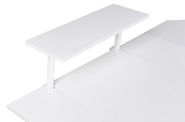 Rohový stůl TACONY Bílá 180 cm 140 cm s úložným prostorem