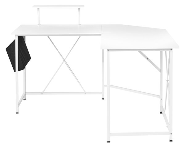 Rohový stůl TACONY Bílá 180 cm 140 cm s úložným prostorem