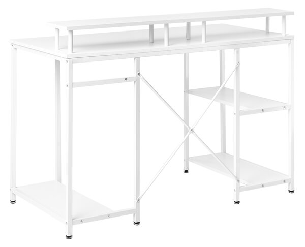 Pracovní stůl CADDO Bílá 120 cm 60 cm s policemi
