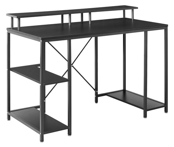 Pracovní stůl CADDO Černá 120 cm 60 cm s policemi