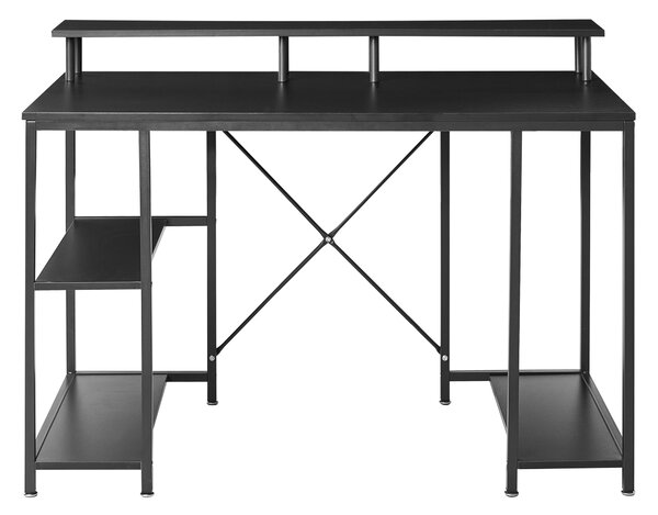 Pracovní stůl CADDO Černá 120 cm 60 cm s policemi