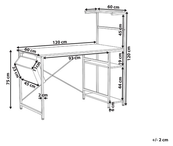 Pracovní stůl ARAMINGO Bílá 120 cm 60 cm s úložným prostorem