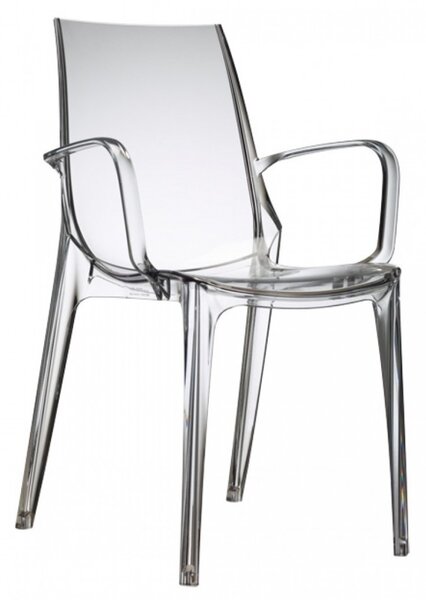 SCAB - Židle VANITY s područkami - transparentní