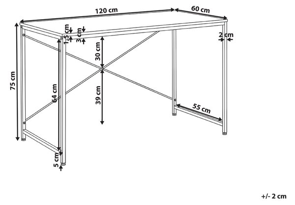 Pracovní stůl ANDASTE Bílá 120 cm 60 cm