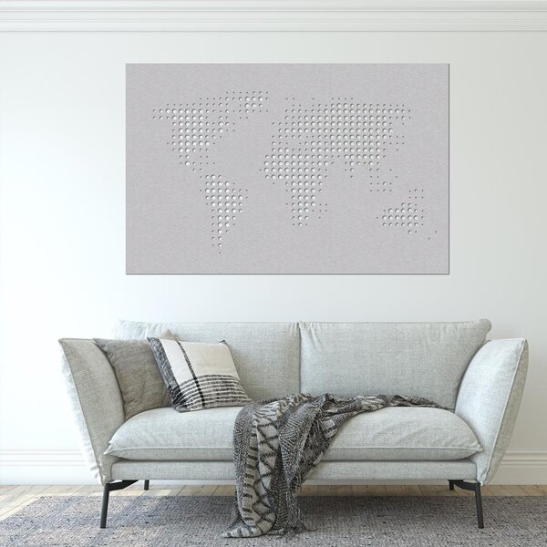 Dřevěná mapa světa DOTS Zvolte barvu dekoru: Černá | Velikost map: 60x39