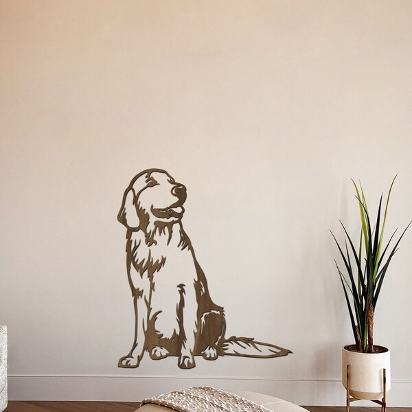 Dřevo života | Dřevěná dekorace psa Retriever | Rozměry (cm): 26x30 | Barva: Ořech