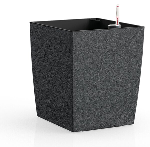 Květináč DELTO STONE 25x25x25 samozavlažovací nízký antracit