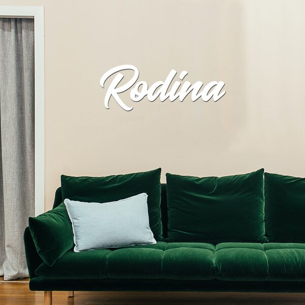 Dřevěný nápis na zeď RODINA Zvolte barvu dekoru: Ořech | Rozměry (cm): 40x15