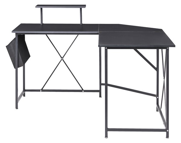 Rohový stůl TACONY Černá 180 cm 140 cm s úložným prostorem