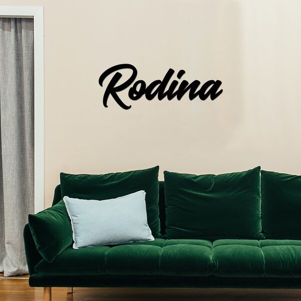 Dřevěný nápis na zeď RODINA Zvolte barvu dekoru: Ořech | Rozměry (cm): 40x15