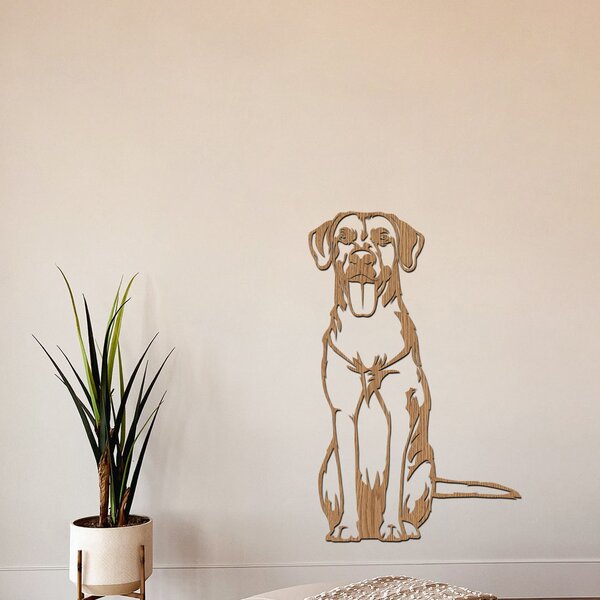 Dřevěná dekorace psa Ridgeback | Rozměry (cm): 19x30 | Zvolte barvu dekoru: Černá