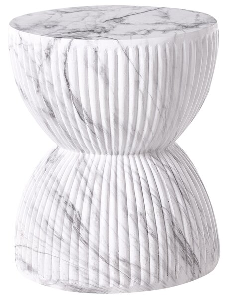 Odkládací stolek OCCHITO 36 cm 36 cm Bílý mramor