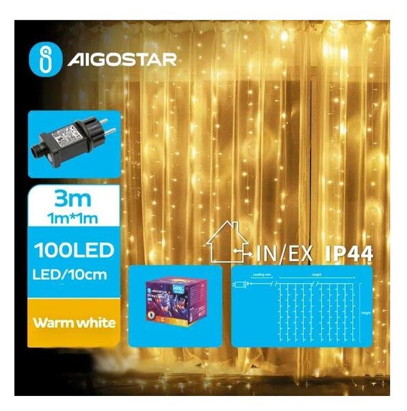 Aigostar - LED Venkovní řetěz 100xLED/8 funkcí 4x1m IP44 teplá bílá