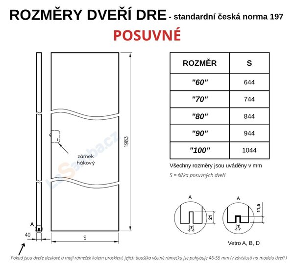 Posuvné interiérové dveře DRE PLUS 60