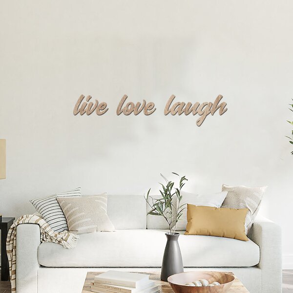 Dřevěný nápis na zeď LIVE LOVE LAUGH Zvolte barvu dekoru: Bílá | Rozměry (cm): 50x10