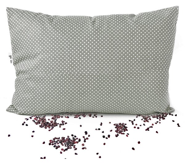 GADEO nahřívací pohankový polštářek LITTLE DOTS GREY Výplň: pohankové slupky s levandulí, Rozměry: 18x28 cm