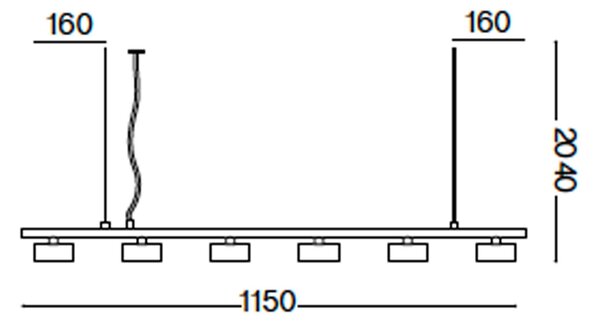 Ideal lux Minor GX53 lineární závěsné svítidlo 4